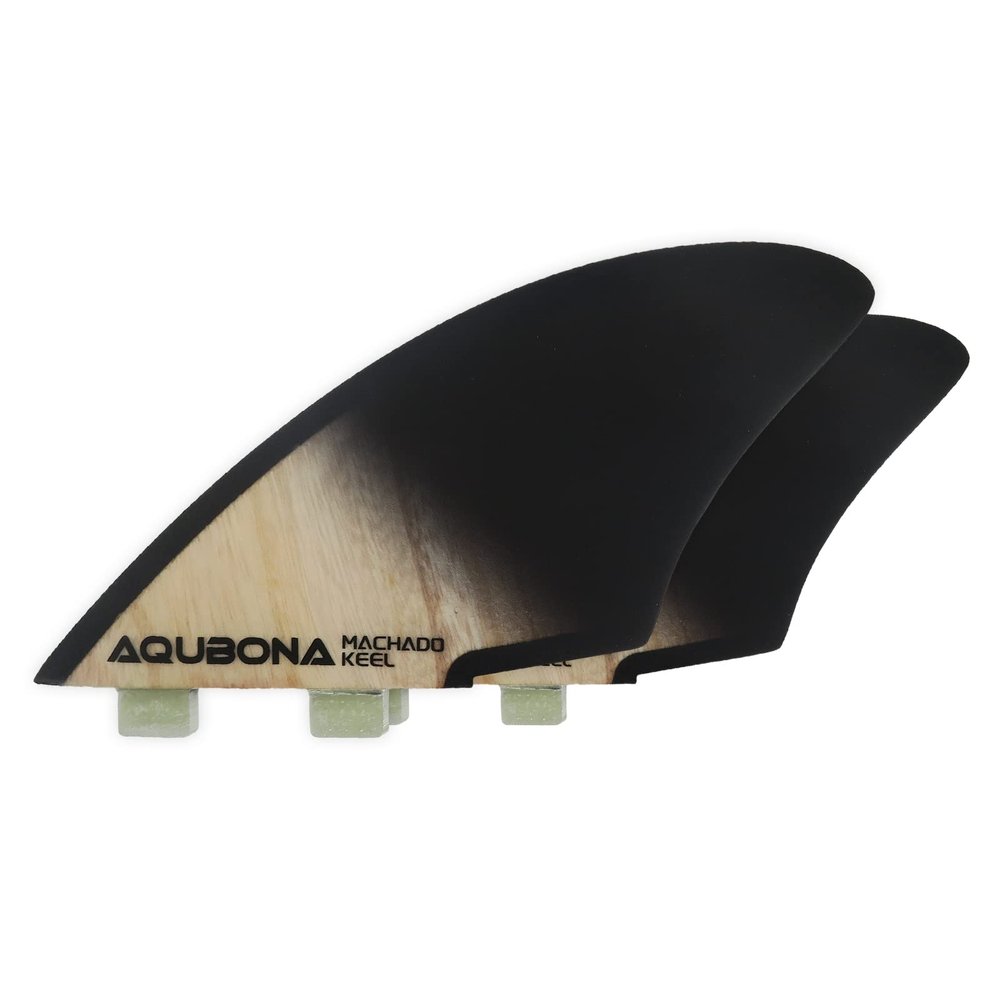 AQUBONA Twin Keel Fins, Single Tab Dual Tabs Fins Surfboard Fins, Twin Fin Fishtail Surfboard Fins Twin Keels - Smooth Fiberglass Flex