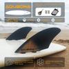 AQUBONA Twin Keel Fins, Single Tab Dual Tabs Fins Surfboard Fins, Twin Fin Fishtail Surfboard Fins Twin Keels - Smooth Fiberglass Flex view 2