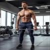 BUXKR Men's Slim Joggers Workout Pants for Gym Running and Bodybuilding Athletic Bottom Sweatpants with Deep Pockets,Navy,M view 3
