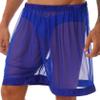 Hedmy Men's See-Through Mesh Swim Trunks Loose Boxer Shorts Underwear Beachwear Cover Ups Royal Blue XX-Large view 2
