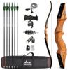 AMEYXGS 60" Archery Takedown Recurve Bow and Arrow Set for Adults and Youth 20-60LBS Hunting Bow with Bow Accessories for Outdoor Shooting Target Practice Right Handed (55LBS, Orange) view 1