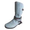Bcshiye Women's Knee High Cowboy Boots Mid Calf Fashion Winter Classic Western Ankle Boots Low Heel Combat Riding Boots view 4