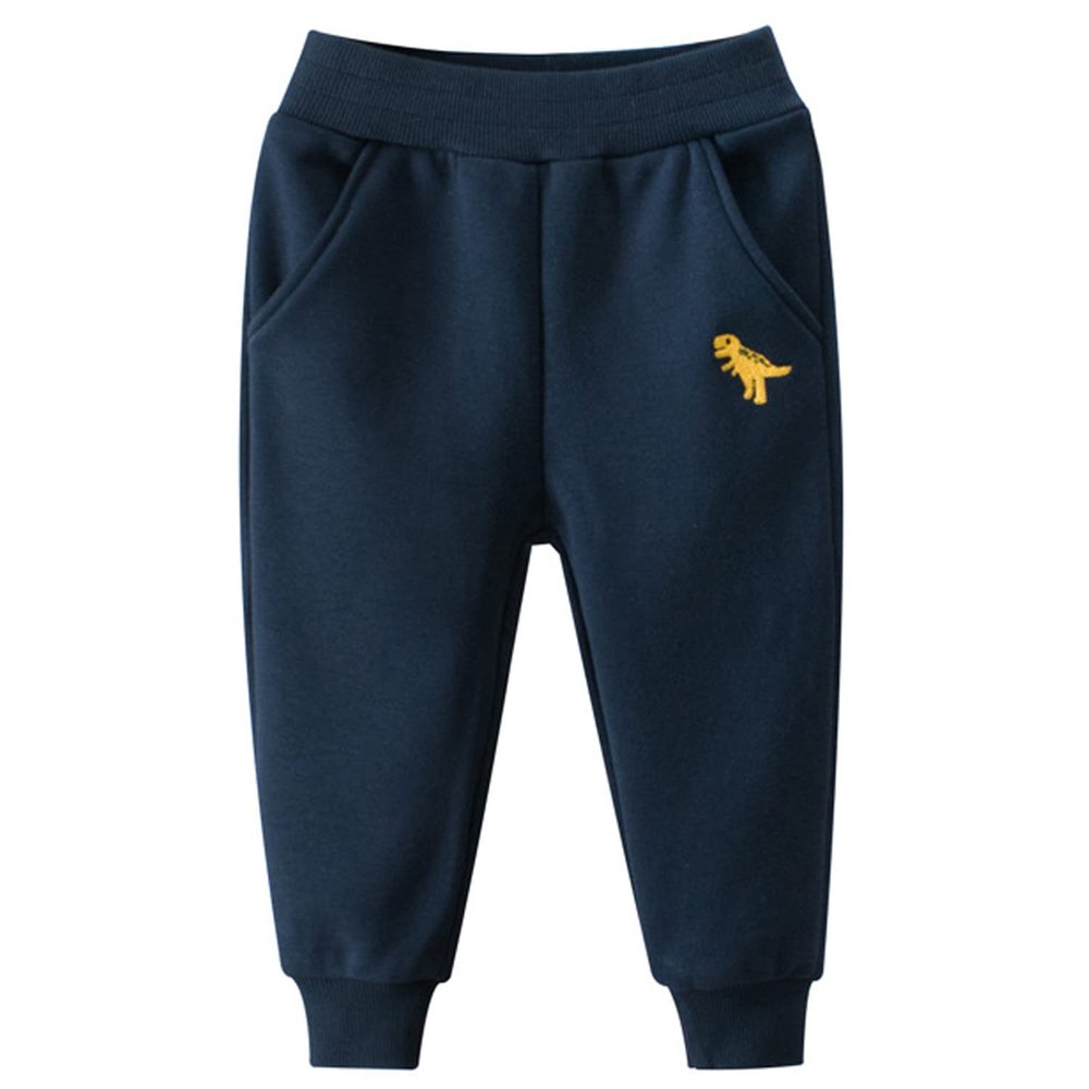 EISHOW Toddler Boys Girls Winter Thicken Cotton Sweatpant Warm Jogger Pants Cartoon Dinosaur Active Sports Leggings for Kids