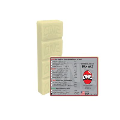 One Mfg Eco Leaf Natural Warm Temperature Snowboard & Ski Wax 750g (1.65lb) Big Brick - Bulk Sized Hot Wax - Plant Based waxes and Oils. Naturally Fast