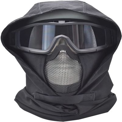 Balaclava Wind-Resistant Face Mask Half-Face Air Gun Mesh Mask and Tactical Goggles ,for Halloween and Air Gun Paintball Role Playing, Unisex