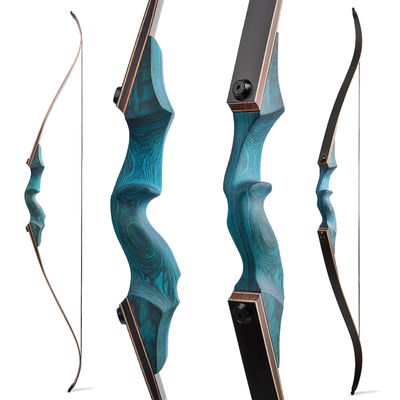 AMEYXGS 60" Takedown Recurve Bow 20-60LBS Archery Hunting Bow with Stringer Tool for Outdoor Shooting Target Practice Right Handed (25LBS, Blue)