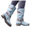 Bcshiye Women's Knee High Cowboy Boots Mid Calf Fashion Winter Classic Western Ankle Boots Low Heel Combat Riding Boots view 2