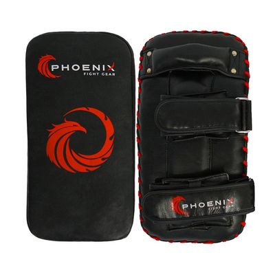 Phoenix Fight Gear Impact X-Large Curved Thai Pads for Training, Black, Muay Thai, Mixed Martial Arts, Kickboxing, MMA, Boxing, Karate, Taekwondo, Punching, Kicking Strike Shield Pad (Pair)