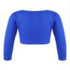 Aislor Kids Girls Ballet Dance Yoga Gym Active Crop Tops V Neck Long Sleeve T-Shirt Shrug Crop Tops Blouses Dancewear Royal Blue Knot Ruch 7-8 Years view 2