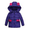 Baby Hooded Jacket Fashion Kids Coat Baby Girls Thick Coat Padded Dot Bow Winter Puffer Jacket Clothes(Dark Blue,1-2 Years) view 1