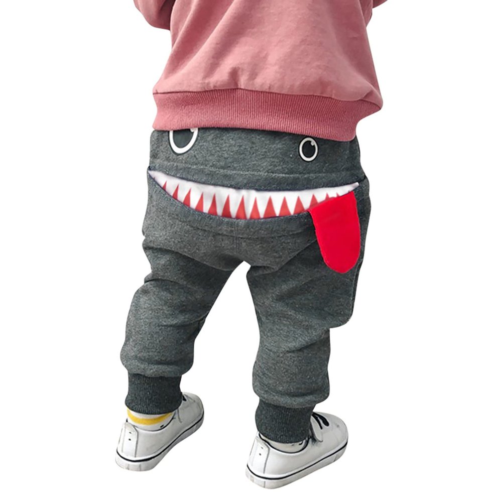 Digood Toddler Baby Jogger Pants,Infant Boys Girls Cartoon Monster Big Tongue Warm Harem Sweatpants Trousers(Gray,12-18 Months)