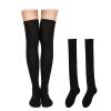 KINBOM 1 Pair Thigh High Socks, Cotton Soft Knee High Long Stockings Women Leg Warmers for Wednesday Christmas Cosplay view 1