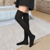 KINBOM 1 Pair Thigh High Socks, Cotton Soft Knee High Long Stockings Women Leg Warmers for Wednesday Christmas Cosplay view 2
