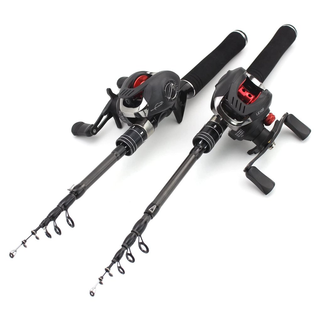H/A New Lure Gun Grip Fishing Rod and Casting Wheel Set, Portable Telescopic Fishing Rod and Casting Wheel, Casting Set, Carbon Rod Set Bait 1-5g 1.5M 1.8M 1.9M ZYHYD