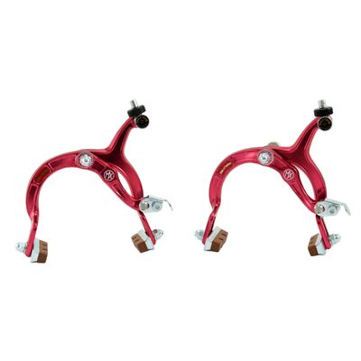 DIA-COMPE MX1000 Side Pull Caliper Brake Set (F+R) for Old School BMX, Red, DP2507-FR