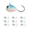 MUUNN 10Pack Glow Ice Fishing Jigs, Teardrop Tungsten Jigs for Panfish, HP61(6mm) view 1