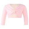 Oyolan Kids Girls Dance Crop Tops Ballet Sweater Long Sleeve Cardigan Shrug Wrap Top Dance Dress Cover Up Pink 11-12 Years view 1