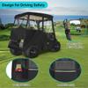 10L0L 2 Passenger Golf Cart Enclosure for Club Car Precedent/Onward/Tempo, All Weather Windproof Waterproof Rain Cover, 4-Sided Clear Window & Roll-up Zipper Door - Black view 4