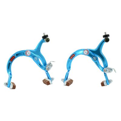 DIA-COMPE MX1000 Side Pull Caliper Brake Set (F+R) for Old School BMX, Blue, DP2508-FR