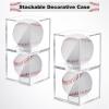 18 Pcs Baseball Display Case, Clear UV Protected Ball Holder Square Acrylic Baseball Cube Box Autograph Cases Storage for Display Official Size Standing, 3.15 Inches view 3