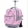 NEW TILAMI 18 Inch Rolling Backpack with Wheels for Girls Boys Kids Laptop Backpack School Travel, Pink Unicorn view 1
