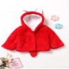 Duoremi Infant Baby Girls Long Sleeve Hooded Faux Fur Over Coat Princess Shoulder Cape Snowsuit Red 18-24 Months view 2
