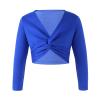 Aislor Little Kids Girls' Classic Thick Ballet Long Sleeve Wrap Top Leotards Ballet Cardigan for Gymnastics Performance Royal Blue 7-8 Years view 1
