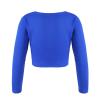 Aislor Little Kids Girls' Classic Thick Ballet Long Sleeve Wrap Top Leotards Ballet Cardigan for Gymnastics Performance Royal Blue 7-8 Years view 2