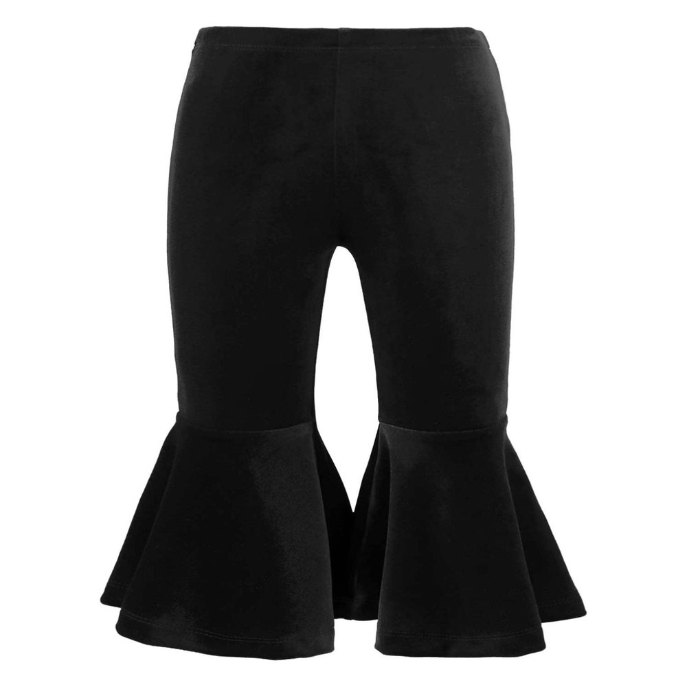 QinCiao Baby Toddler Girls Velvet Flare Pants Stretchy Wide Bell-Bottomed Leggings Trousers Solid Color Black 12-18 Months
