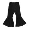 QinCiao Baby Toddler Girls Velvet Flare Pants Stretchy Wide Bell-Bottomed Leggings Trousers Solid Color Black 12-18 Months view 3