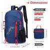 BEIJITA 20L Lightweight Foldable Waterproof Hiking Backpack, Packable Travel Daypack for Men Women (Dark Blue) view 2
