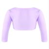 Aislor Little Kids Girls' Classic Thick Ballet Long Sleeve Wrap Top Leotards Ballet Cardigan for Gymnastics Performance Purple 7-8 Years view 2