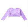 Aislor Little Kids Girls' Classic Thick Ballet Long Sleeve Wrap Top Leotards Ballet Cardigan for Gymnastics Performance Purple 7-8 Years view 4