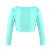 Aislor Little Kids Girls' Classic Thick Ballet Long Sleeve Wrap Top Leotards Ballet Cardigan for Gymnastics Performance Mint Green 5-6 Years view 2