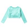 Aislor Little Kids Girls' Classic Thick Ballet Long Sleeve Wrap Top Leotards Ballet Cardigan for Gymnastics Performance Mint Green 5-6 Years view 4