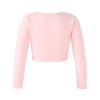 Aislor Little Kids Girls' Classic Thick Ballet Long Sleeve Wrap Top Leotards Ballet Cardigan for Gymnastics Performance Pink 7-8 Years view 2