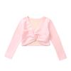 Aislor Little Kids Girls' Classic Thick Ballet Long Sleeve Wrap Top Leotards Ballet Cardigan for Gymnastics Performance Pink 7-8 Years view 3