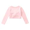 Aislor Little Kids Girls' Classic Thick Ballet Long Sleeve Wrap Top Leotards Ballet Cardigan for Gymnastics Performance Pink 7-8 Years view 4