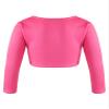 FEESHOW Kids Girls Long Sleeve Knitted Ballet Dance Wrap Top Cardigan Sweater Pullover Cropped Tops B Hot Pink 7-8 Years view 2