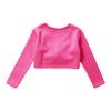 FEESHOW Kids Girls Long Sleeve Knitted Ballet Dance Wrap Top Cardigan Sweater Pullover Cropped Tops B Hot Pink 7-8 Years view 4