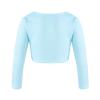Aislor Little Kids Girls' Classic Thick Ballet Long Sleeve Wrap Top Leotards Ballet Cardigan for Gymnastics Performance Light Blue 7-8 Years view 2