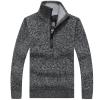 Kaxiya2021 Men's Quarter Zip Fleece Sweaters Half-Zip Stand Collar Thermal Pullover Regular Knit Jumpers Warm Soft & Casual (Dark Gray,XX-Large) view 1