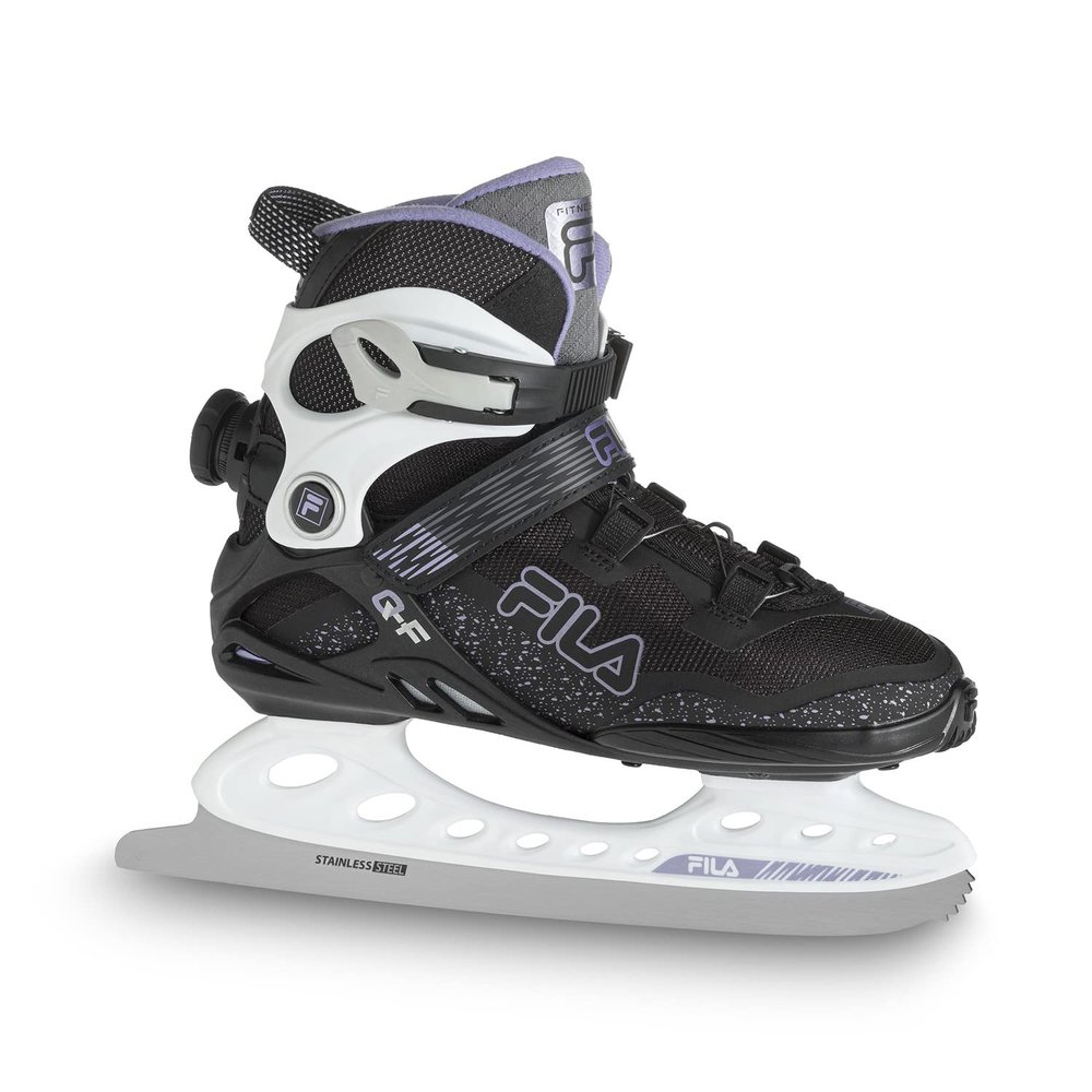 Fila Primo QF Women's Ice Skates Leisure Stainless Steel Blades Perfect Hold & Comfort Black/Purple, 42