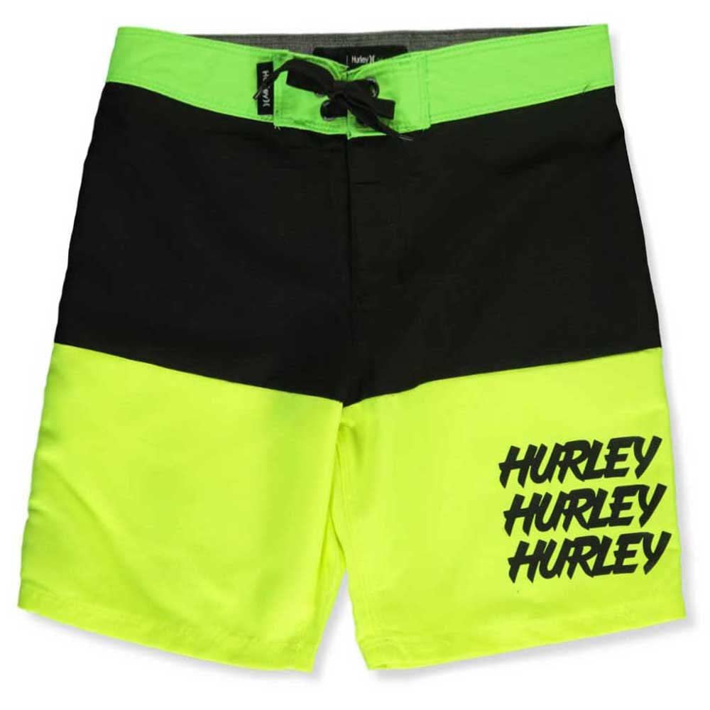 Hurley Boy's Color-Blocked Boardshorts (Big Kids) Black/Volt 20 Big Kid