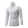 Kaxiya2021 Men's Slim Fit Turtleneck Sweater Cable Knit Thermal Pullover Regular Fit Casual Knitted Twisted Solid Jumpers (White,Medium) view 1
