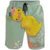 visesunny Little Duck with Wreath Men's Swim Trunks Quick Dry Bathing Suits Beach Holiday Party Swim Shorts view 1