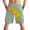 visesunny Little Duck with Wreath Men's Swim Trunks Quick Dry Bathing Suits Beach Holiday Party Swim Shorts view 2