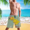 visesunny Little Duck with Wreath Men's Swim Trunks Quick Dry Bathing Suits Beach Holiday Party Swim Shorts view 3