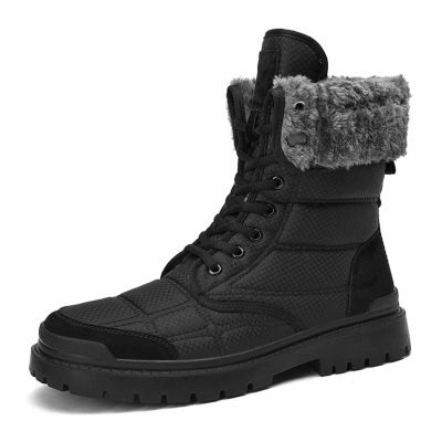 Snow Boots Men's Winter New Outdoor Plus Cotton Fashion Men's Boots Large Size Spot Men's Shoes