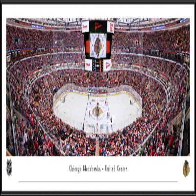Chicago Blackhawks (center ice) - 40.25x13.75-inch Standard Framed Print by Blakeway Panoramas